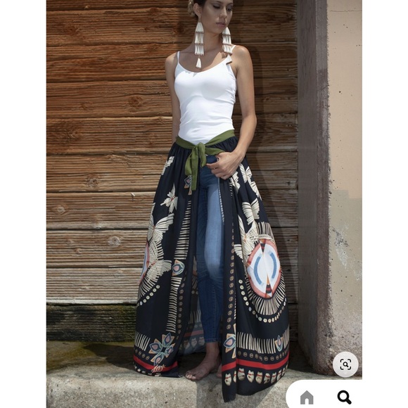 Jamie Okuma skirt SoCal wrap basket print open style. Worn once. Sold out online - Picture 2 of 10